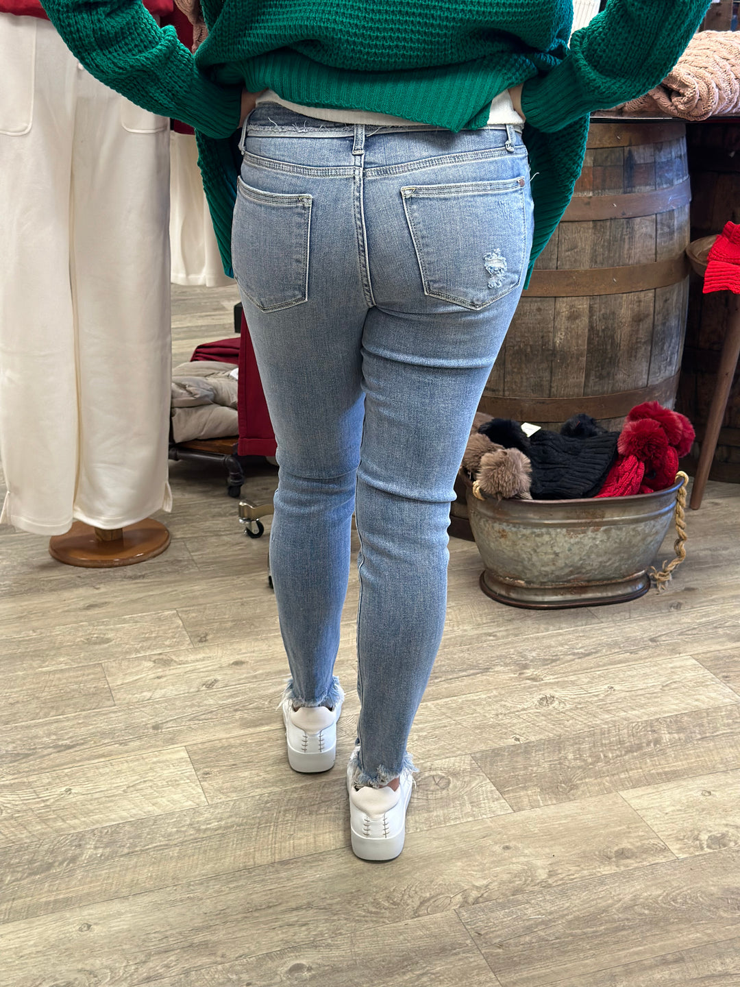 Judy Blue Mid Rise Skinny Jeans-Jeans-Judy Blue-Evergreen Boutique, Women’s Fashion Boutique in Santa Claus, Indiana
