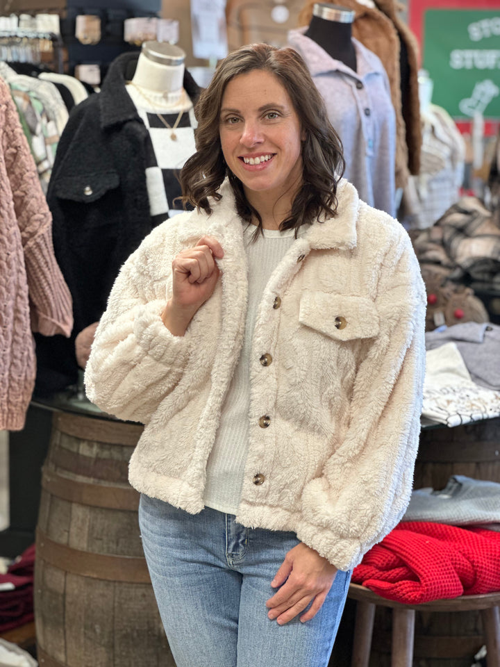 All Eyes On Me Fur Shacket-Shackets-Very J-Evergreen Boutique, Women’s Fashion Boutique in Santa Claus, Indiana