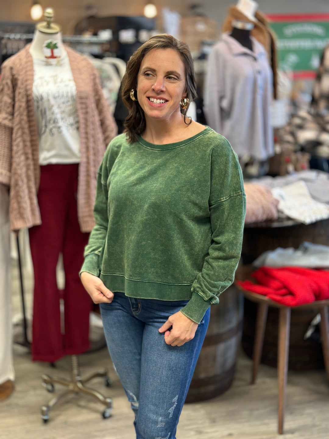 Zenana Washed Away Pullover Sweater-Sweaters-Zenana-Evergreen Boutique, Women’s Fashion Boutique in Santa Claus, Indiana