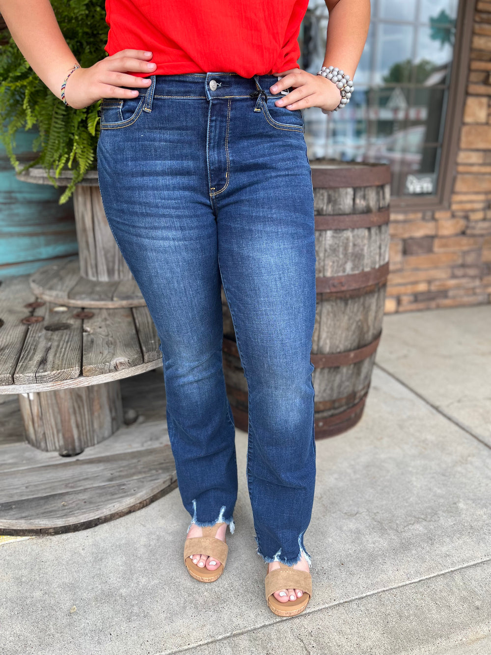 Judy Blue Starry Night Mid Rise Bootcut Jeans-Jeans-Judy Blue-Evergreen Boutique, Women’s Fashion Boutique in Santa Claus, Indiana