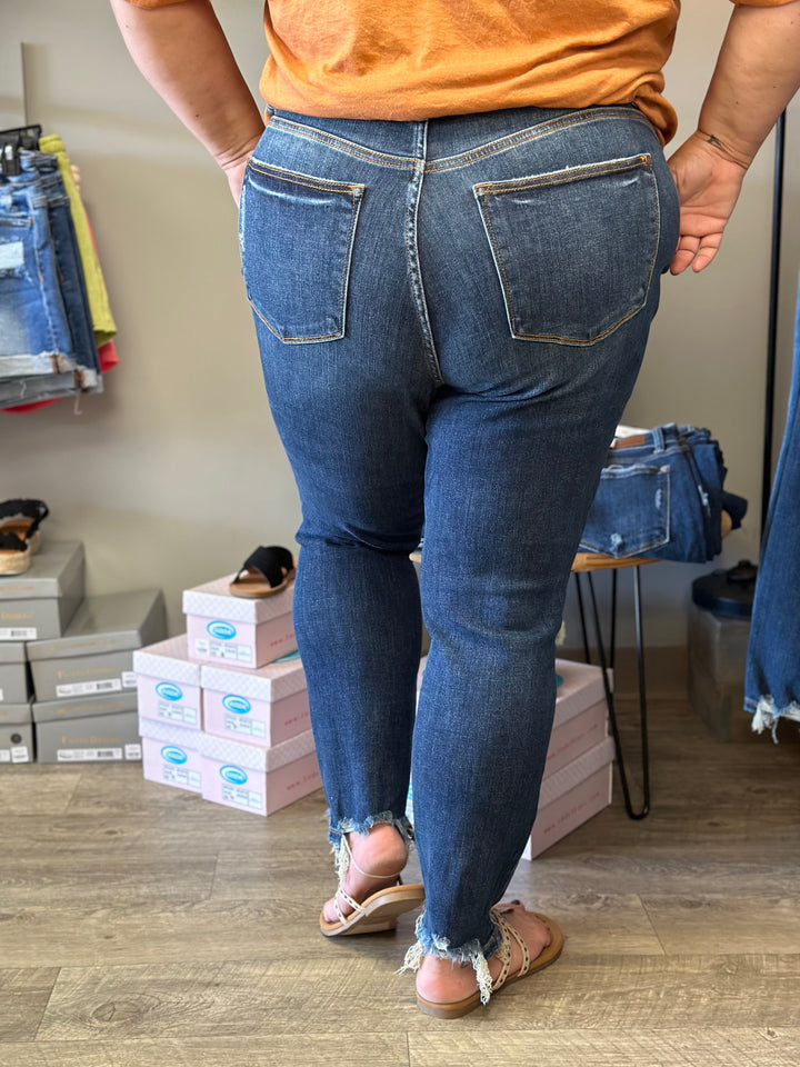 Judy Blue Take It Easy Mid Rise Relaxed Fit Jeans | PLUS-Jeans-Judy Blue-Evergreen Boutique, Women’s Fashion Boutique in Santa Claus, Indiana