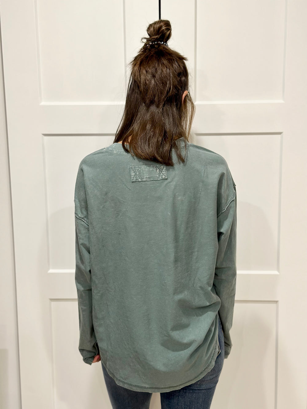 Mineral Washed Cotton Jersey Top-Long Sleeves-Easel-Evergreen Boutique, Women’s Fashion Boutique in Santa Claus, Indiana
