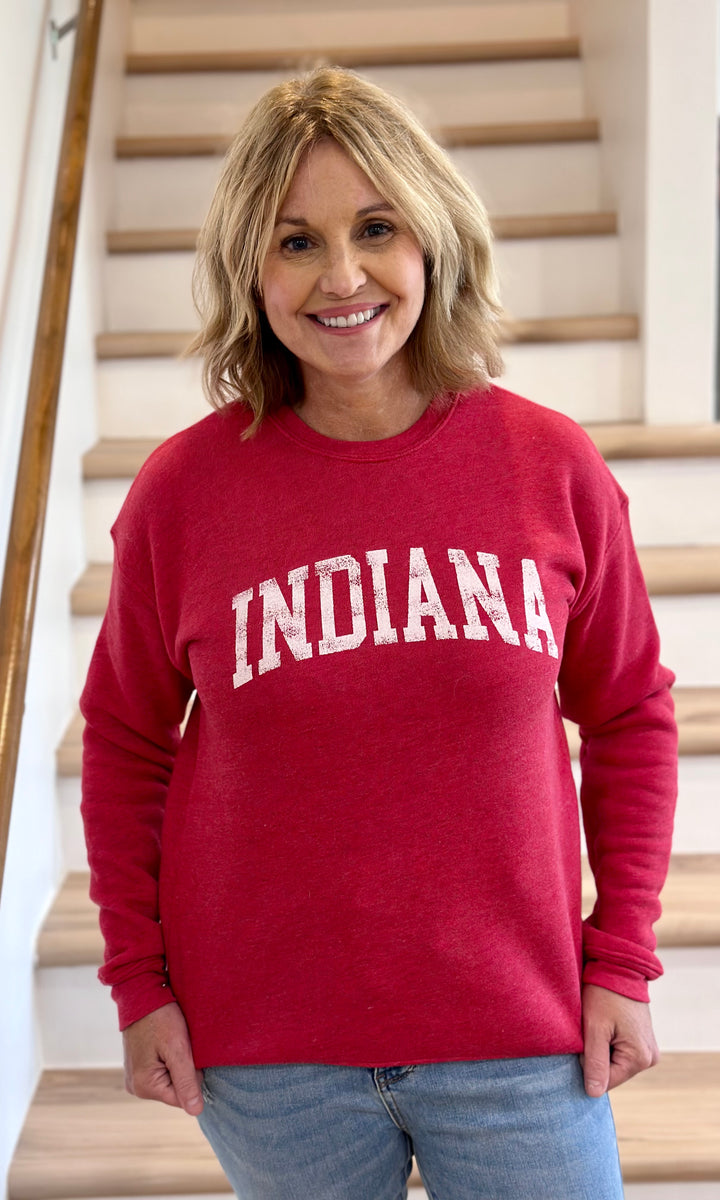 Indiana Graphic Sweatshirt-Graphic Sweaters-Oat Collective-Evergreen Boutique, Women’s Fashion Boutique in Santa Claus, Indiana