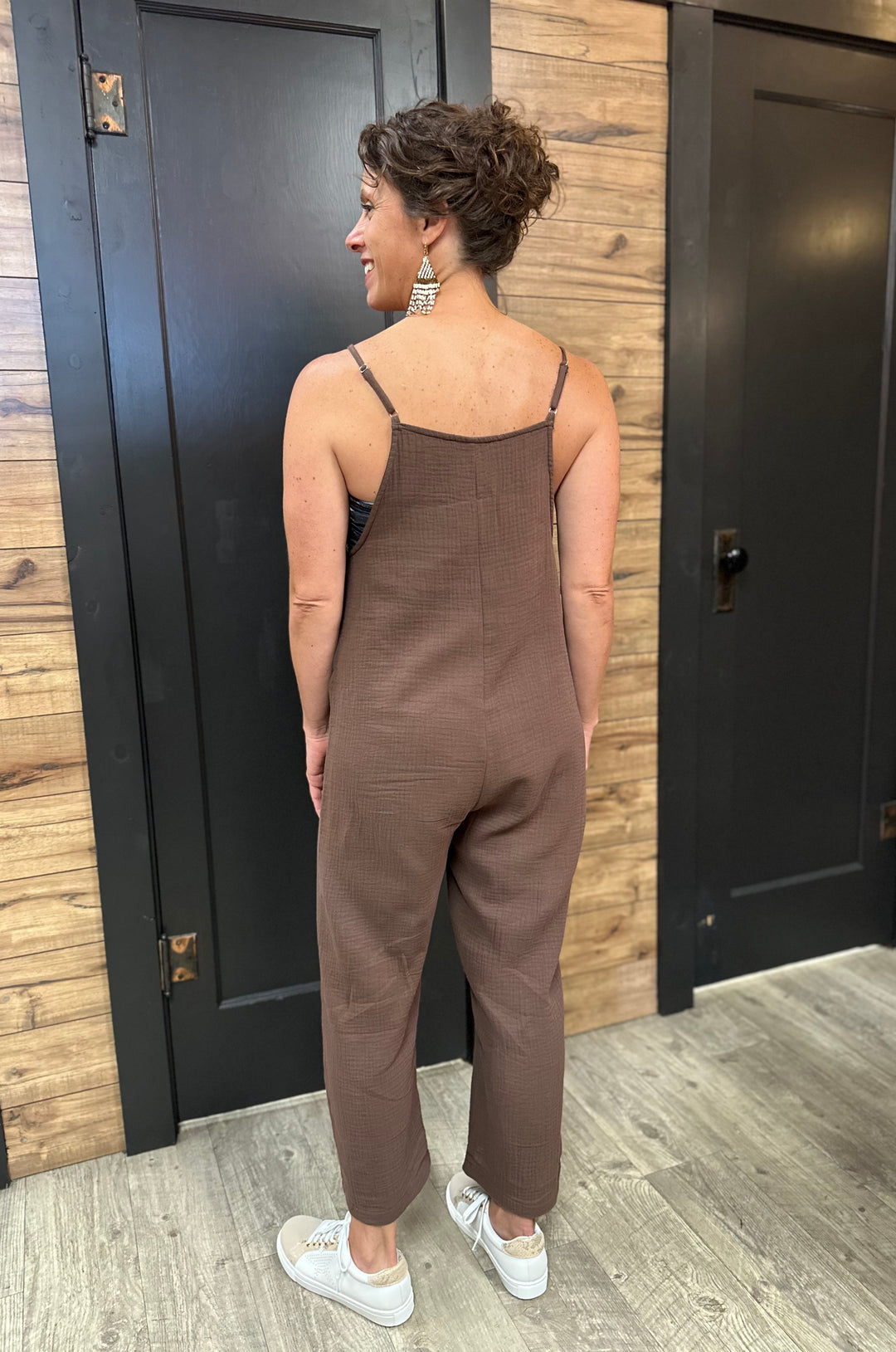 Slouchy Button Down Jumpsuit-Rompers & Jumpsuits-Sweet Lovely By Jen-Evergreen Boutique, Women’s Fashion Boutique in Santa Claus, Indiana
