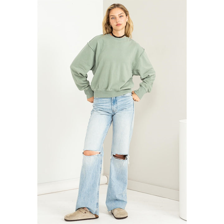 Get the Look Drop Shoulders Relaxed Sweatshirt-Sweaters-Hyfve-Evergreen Boutique, Women’s Fashion Boutique in Santa Claus, Indiana