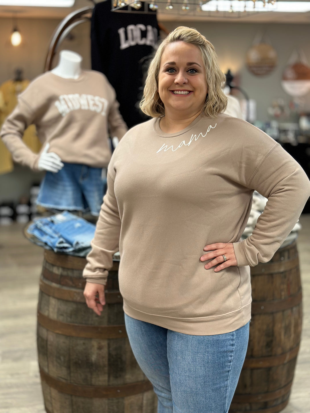 Mama Graphic Sweatshirt-Graphic Sweaters-Oat Collective-Evergreen Boutique, Women’s Fashion Boutique in Santa Claus, Indiana