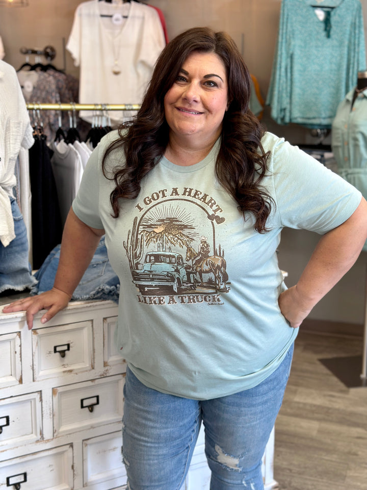I Got A Heart Like A Truck Graphic Tee-Graphic Tees-Southern Swank-Evergreen Boutique, Women’s Fashion Boutique in Santa Claus, Indiana