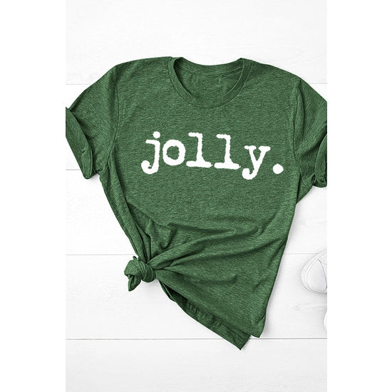 Jolly Graphic Tee-Graphic Tees-Wildberry Waves-Evergreen Boutique, Women’s Fashion Boutique in Santa Claus, Indiana